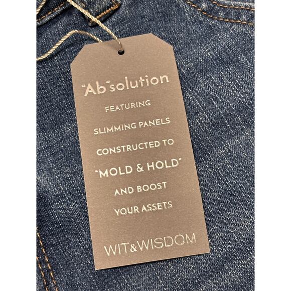 Wit & Wisdom NWT Luxe Touch Ab' Solution Sky Rise Wide Leg Jeans Size 8 Frayed - Picture 6 of 8